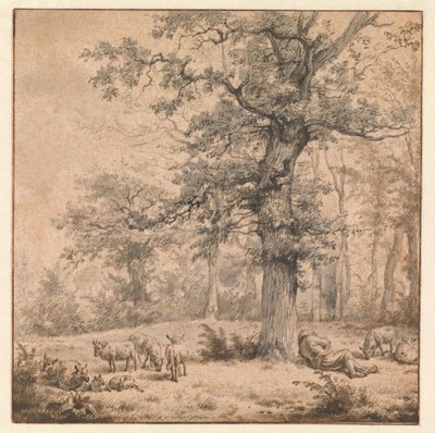 Landschaft mit schlafendem Hirten von Adriaen van de Velde