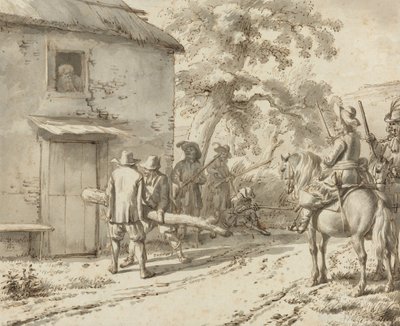 Soldaten erzwingen eine Tür, 1669 von Adriaen van de Velde