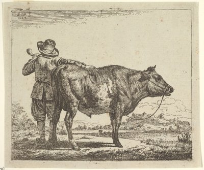 Junger Hirte mit einem Stier, aus Verschiedene Tiere von Adriaen van de Velde
