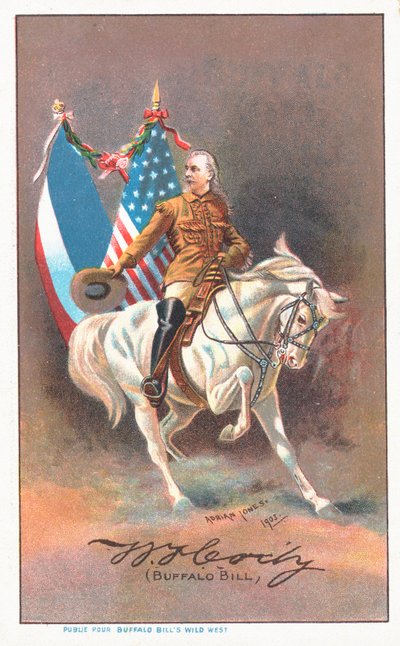 Buffalo Bill reitet ein weißes Pferd von Adrian Jones