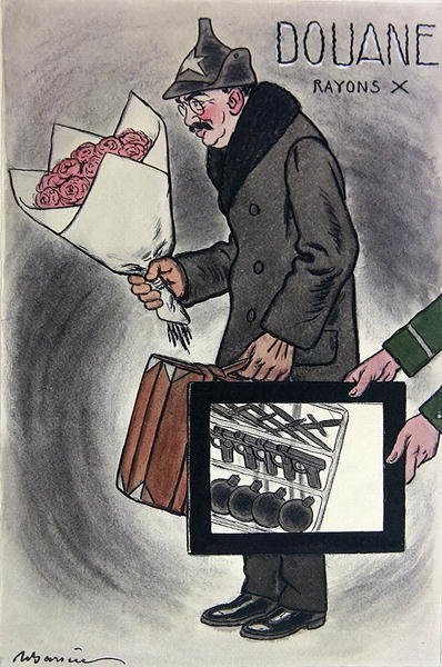 Karikatur des sowjetischen Botschafters in Frankreich, Valerian Devgalevsky, aus der französischen Zeitschrift 