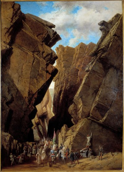 Französische Kolonisation Algeriens: Der Durchgang des Eisernen Tores in Algerien am 28.10.1839 von Adrien Dauzats