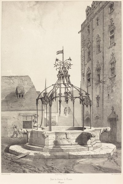 Brunnen des Schlosses von Nantes, Bretagne von Adrien Dauzats after Léon Gaucherel