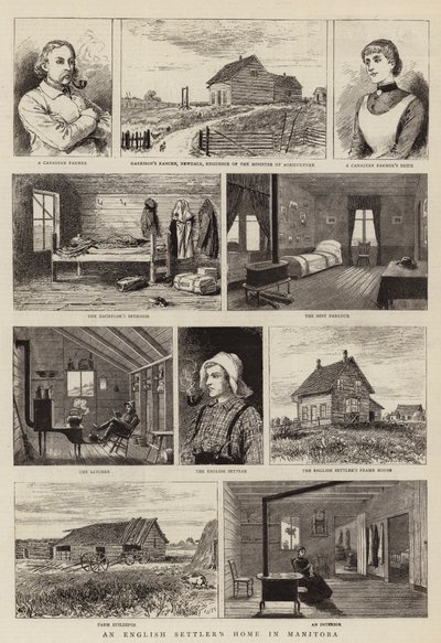 Das Heim eines englischen Siedlers in Manitoba von Adrien Emmanuel Marie
