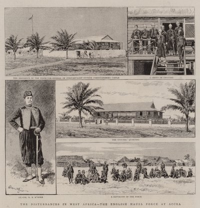 Die Unruhen in Westafrika, die englische Hausa-Truppe in Accra von Adrien Emmanuel Marie