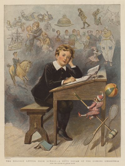Der Ferienbrief aus der Schule, der Traum eines Jungen vom kommenden Weihnachten von Adrien Emmanuel Marie