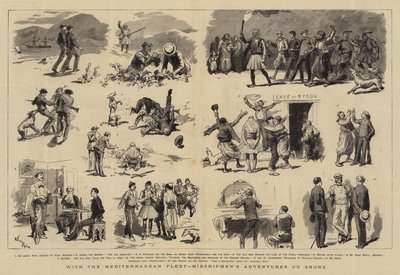 Mit der Mittelmeerflotte, Abenteuer der Midshipmen an Land von Adrien Emmanuel Marie