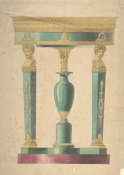 Entwurf für einen Tisch von Adrien Louis Marie Cavelier.