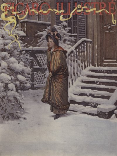 Premiere Neige (Erster Schnee). Titelblatt von Le Figaro Illustre, Januar 1894 von Adrien Moreau