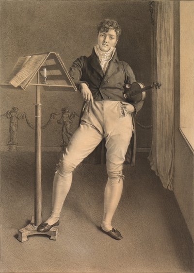 Porträt des Geigers Jean Vidal (1789-1867) von Adrien Victor Auger