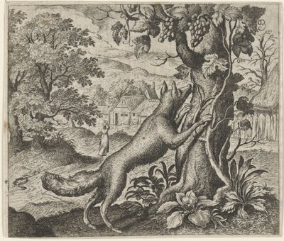 Fabel vom Fuchs und den Trauben von Egidius  Sadeler (II)