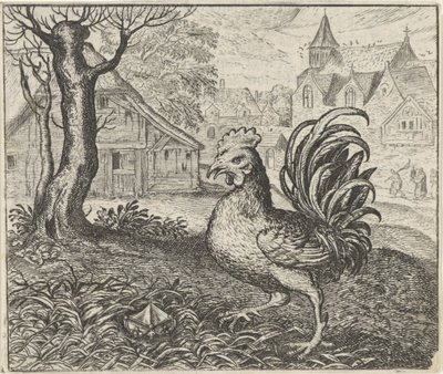 Fabel vom Hahn und dem Diamanten von Egidius  Sadeler (II)