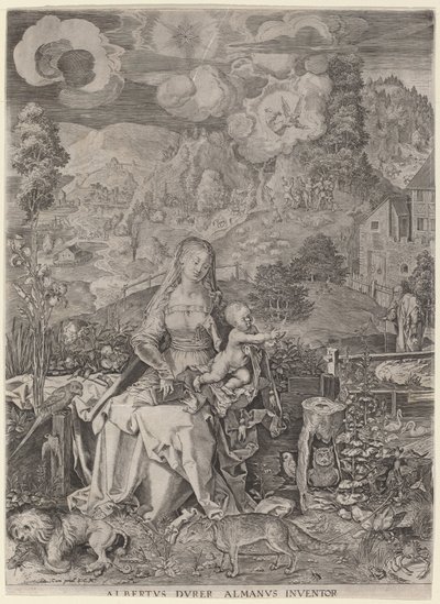 Jungfrau und Kind in einer Landschaft von Aegidius Sadeler II after Albrecht Dürer
