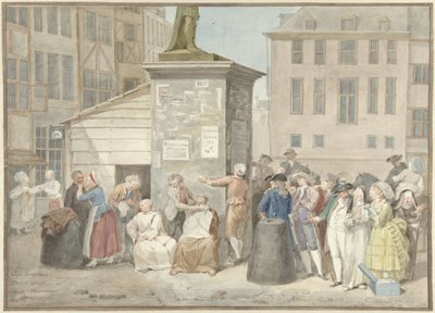 Platz mit Mönchen und Nonnen während der Revolution in Belgien, 20. Oktober 1787 von Aert Schouman (signed by artist)