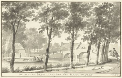 Die Hoornbrücke zwischen Den Haag und Delft von Aert Schouman