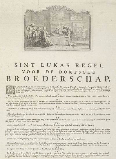 Regeln der Gilde des Heiligen Lukas in Dordrecht, 1736 von Aert Schouman