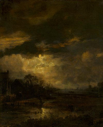 Landschaft bei Sonnenuntergang von Aert van der Neer