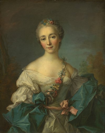 Porträt einer jungen Frau von After Jean Marc Nattier
