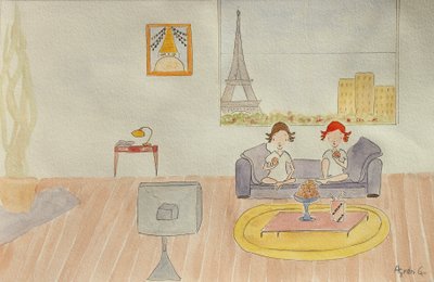 Die Reise, Wohnzimmer von Agnes Girardon