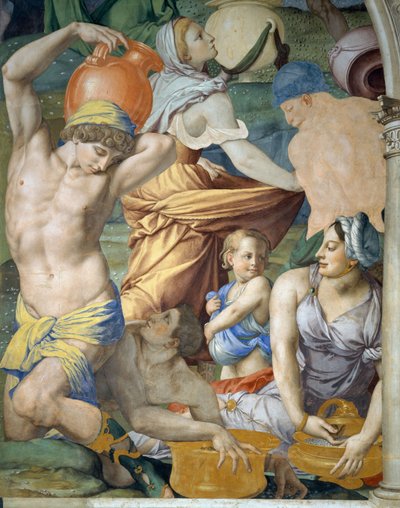 Das Sammeln von Manna (Detail), 1540-1545 von Agnolo Bronzino