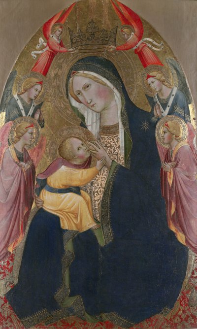 Die Madonna der Demut mit anbetenden Engeln von Agnolo Gaddi