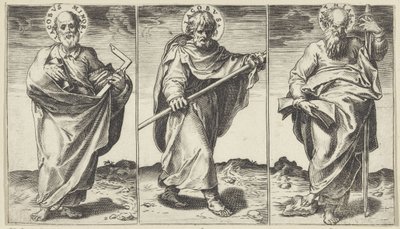 Jakobus der Jüngere, Jakobus der Ältere und Matthias von Agostino Carracci