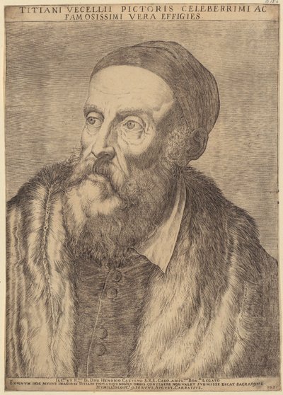 Porträt von Tizian von Agostino Carracci