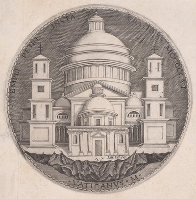 Petersdom, datiert 1517 von Agostino Veneziano