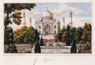 Das Taj Mahal vom Garten, ca. 1840 von Agra School