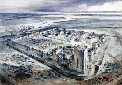 Portchester Castle, 15. Jahrhundert, um 1960er Jahre von Alan Ernest Sorrell