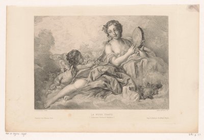Muse Erato mit Putto und Tamburin von Albert Ardail