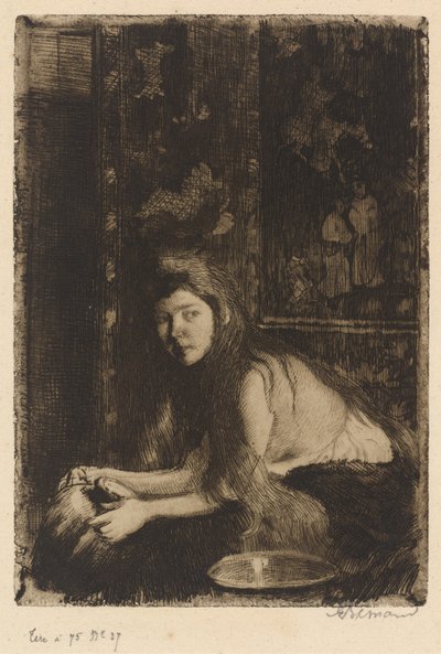 Frau mit einer Vase (La femme au vase) von Albert Besnard