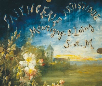 Werbetafel dekoriert mit Rosensträuchern (Albert Boue und Georges Delvaux) von Albert Boue