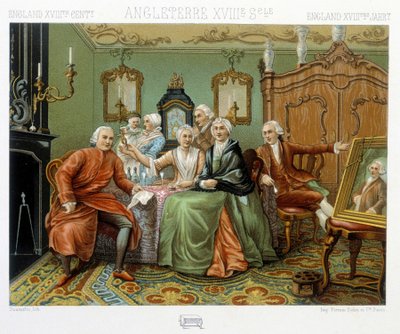 Englische Bürger in ihrem Inneren von Albert Charles August Racinet