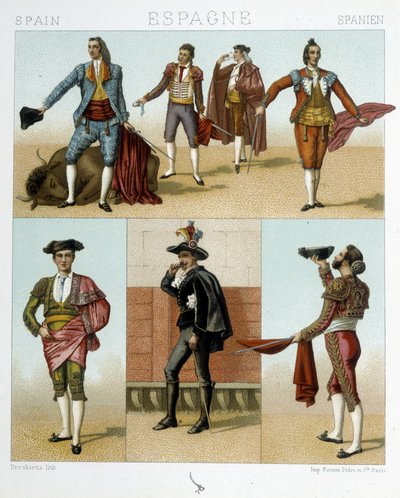 Toreador-Kostüm in Spanien - in „Le costume ancien et historique“ von Racinet von Albert Charles August Racinet