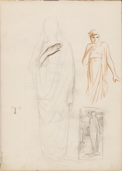 Aino Ackté als Alcestis, Skizze von Albert Edelfelt