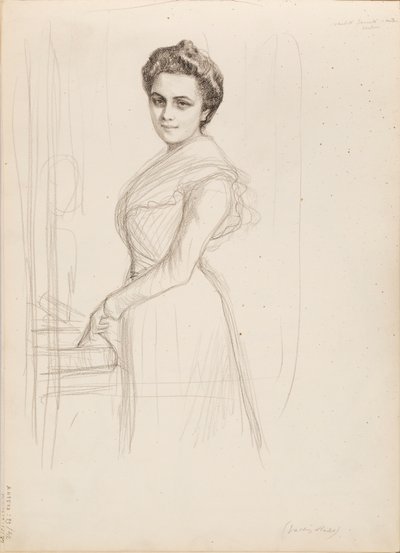 Camille Vallery-Radot, Skizze für ein Porträt von Albert Edelfelt