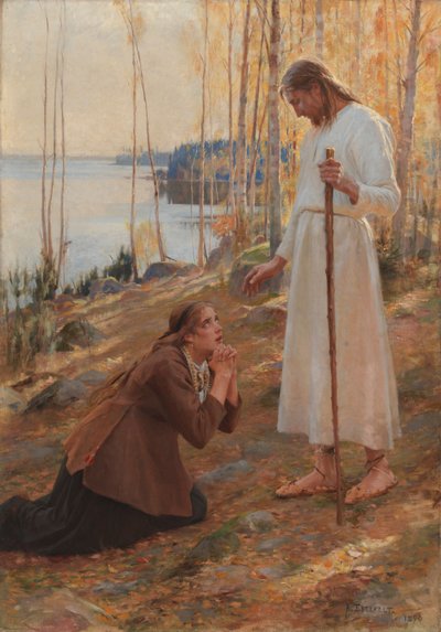 Christus und Maria Magdalena, eine finnische Legende von Albert Edelfelt