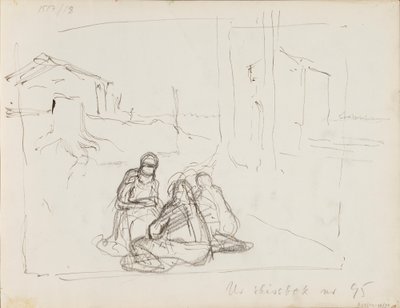 Figurenskizzen in der Landschaft von Albert Edelfelt