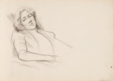 Sitzende Frau, Halbporträt von Albert Edelfelt