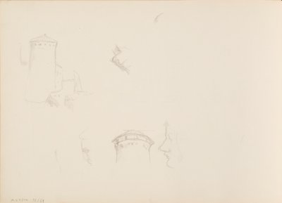 Gesichtsskizzen, Turm von Savonlinna von Albert Edelfelt