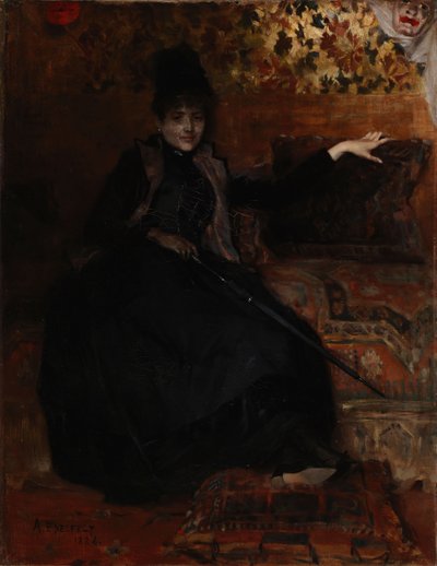 Dame in Schwarz, Thérèse noire von Albert Edelfelt