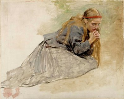 Maria Magdalena kniend, Studie für Christus und Maria Magdalena von Albert Edelfelt