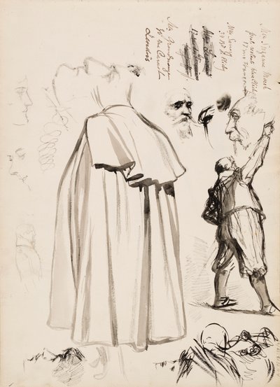 Männliche Figuren, Gesichter von Albert Edelfelt