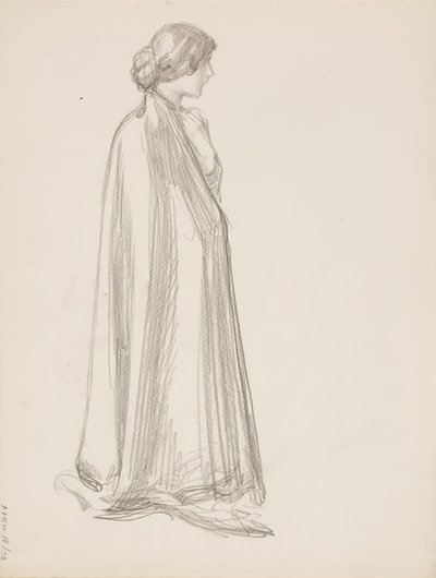 Frau im Umhang von Albert Edelfelt