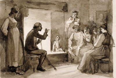 Pistols Geschichten, Kompositionsstudie II. Illustrationen für Julqvällen (Heiligabend) von J. L. Runeberg von Albert Edelfelt