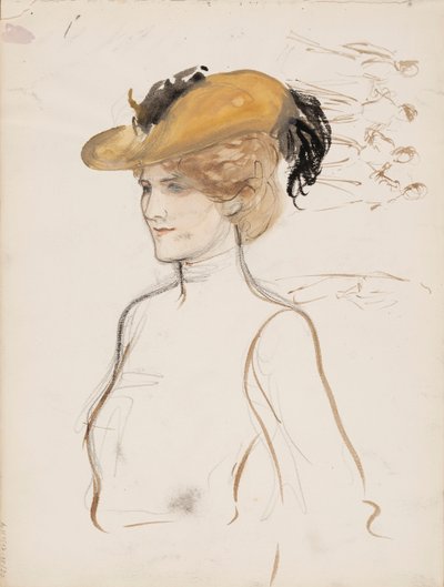 Frau mit Hut von Albert Edelfelt