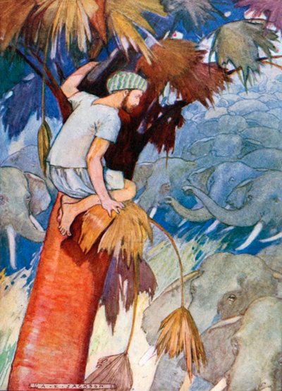 Sie näherten sich meinem Baum. "Die Elefanten näherten sich meinem Baum und umringten ihn mit ihren Rüsseln..." von Albert Edward Jackson