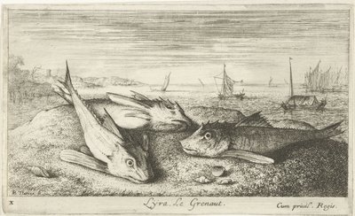 Drei Salzwasserfische am Strand von Albert Flamen