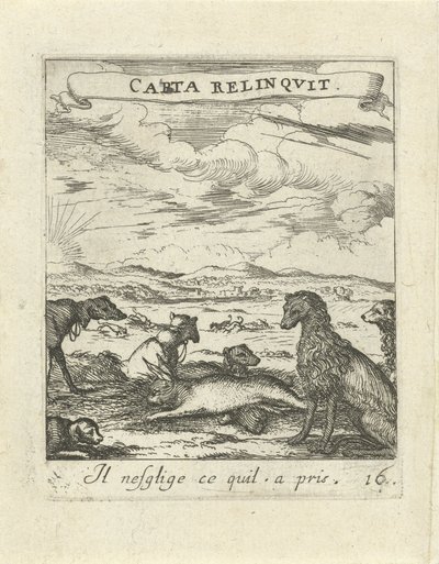 Landschaft mit Hunden von Albert Flamen